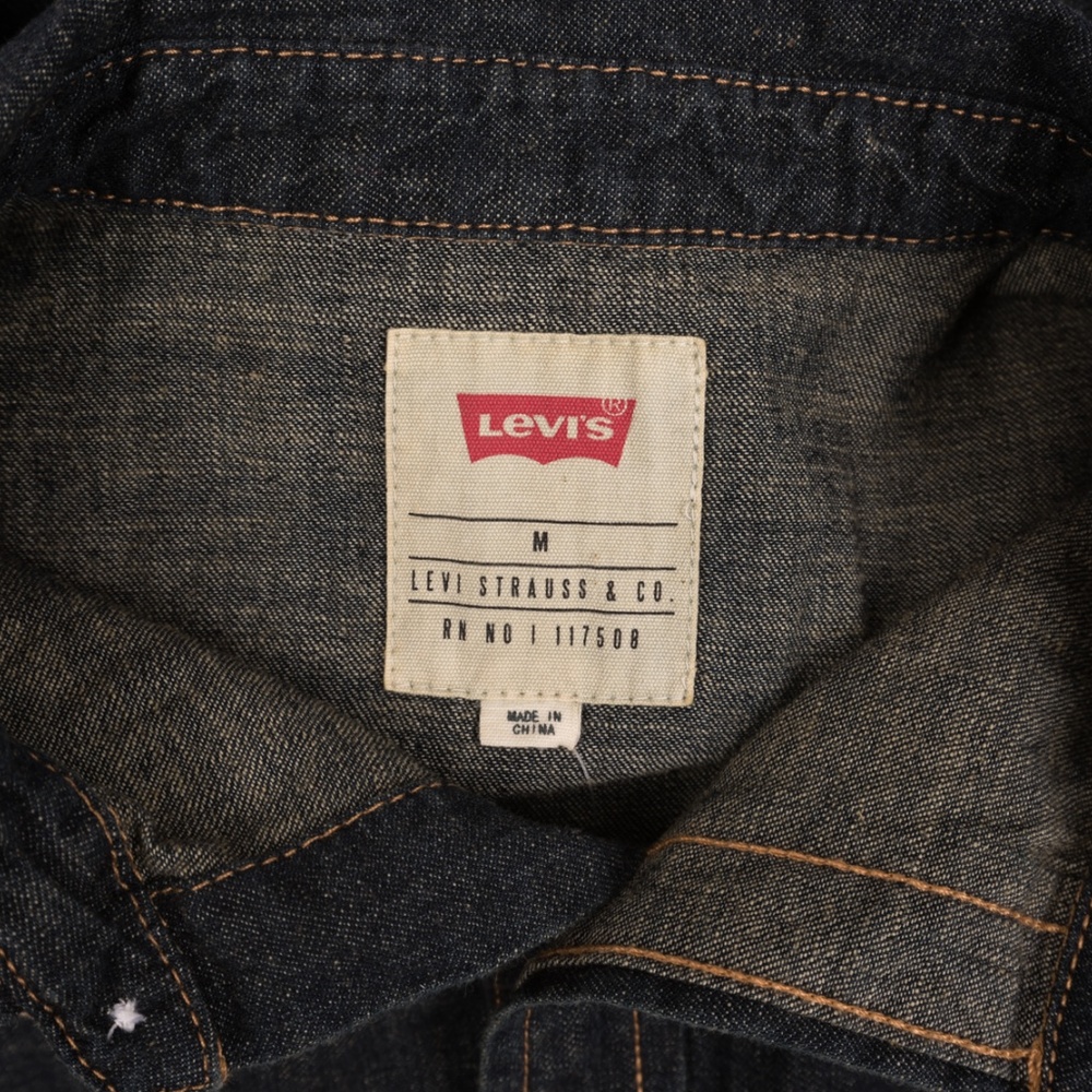 Levi's Men's Denim Pearl Snap Shirt Medium Western - Picture 6 of 6